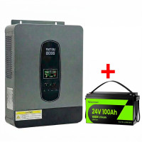 3 кВт Комплект автономного питания 3 кВт инвертор DATOU BOSS DT2430 + аккумулятор 24V 100Ah LiFePO4 CyperOcean