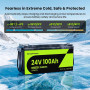 Аккумулятор LiFePO4 24V 100Ah (25.6V) 2560Wh | 100A BMS, 6000 циклов CyperOcean