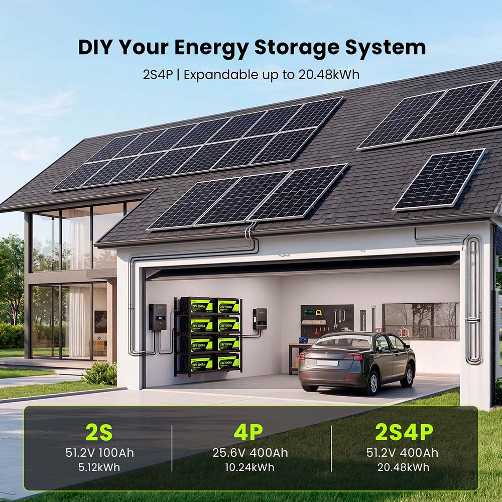 Аккумулятор LiFePO4 24V 100Ah (25.6V) 2560Wh | 100A BMS, 6000 циклов CyperOcean