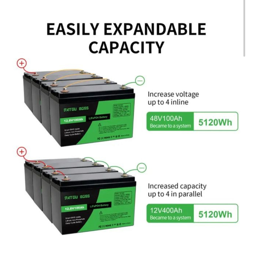 Аккумулятор LiFePO4 100Ah 12V BMS литий-железо-фосфатный Datou Boss 