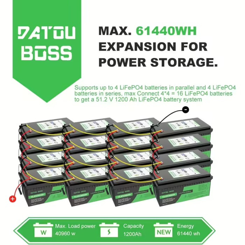 Аккумулятор LiFePO4 300Ah 12.8V BMS литий-железо-фосфатный Datou Boss 