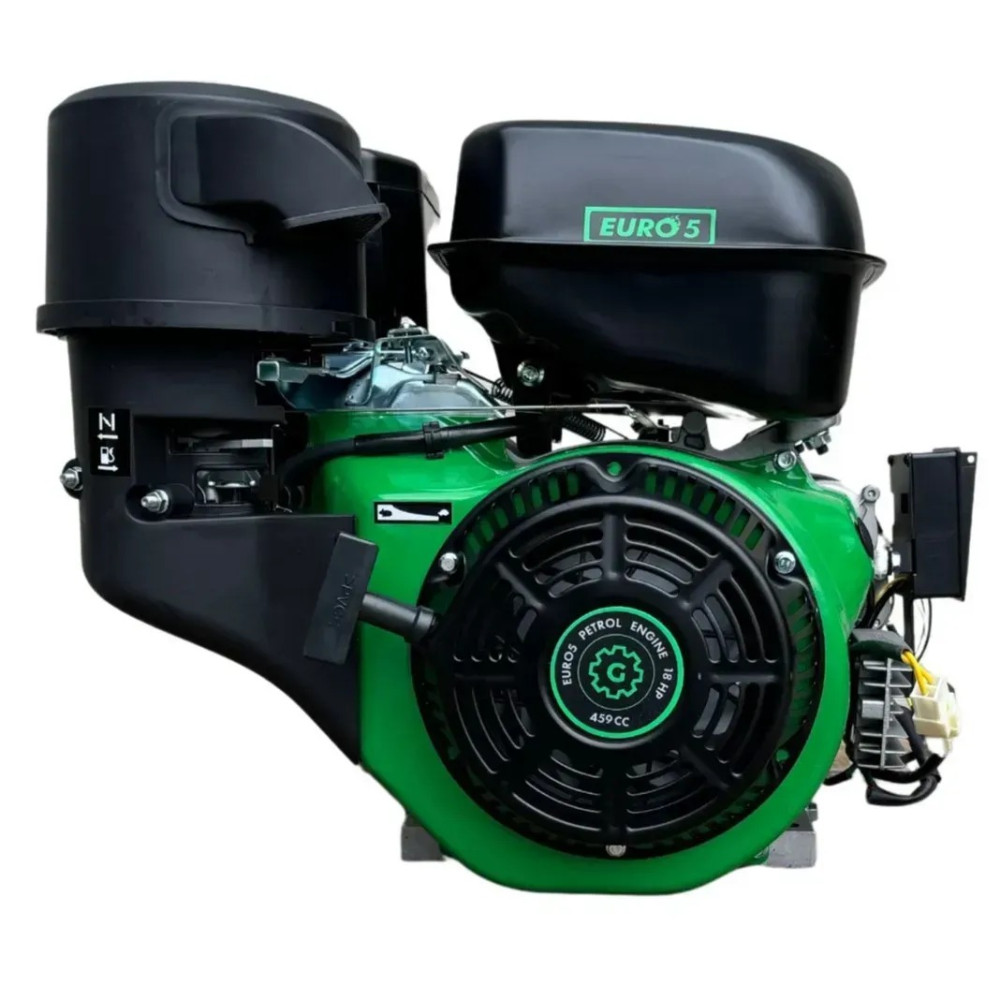 Двигатель с редуктором бензиновый 18 л.с., шпонка 25 мм GrunWelt GW460E-L