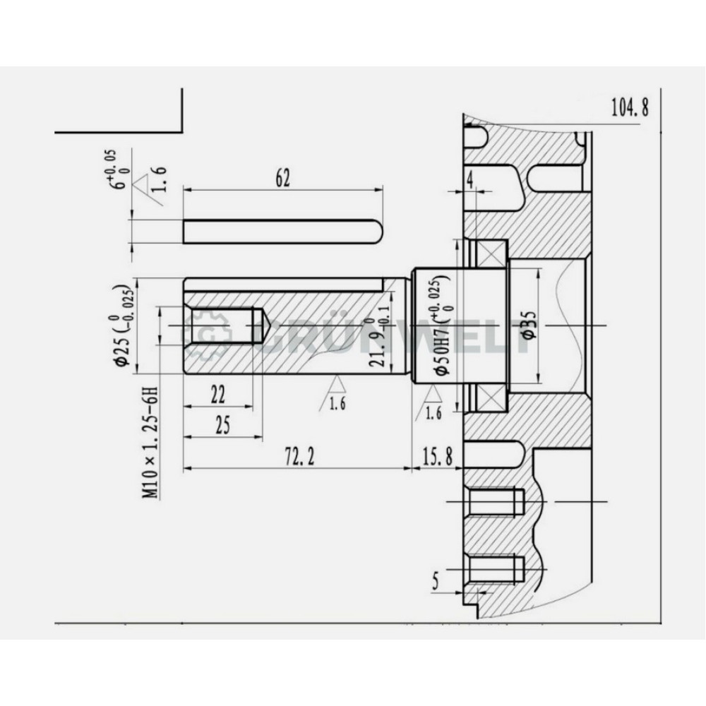 Двигатель дизельный 15 л.с., шпонка 25 мм, эл.старт Weima WM195FE