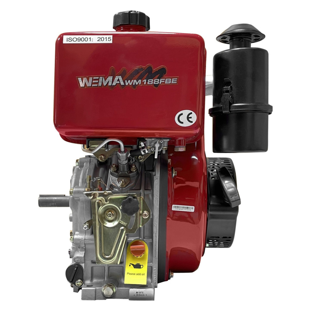 Двигатель дизельный 12 л.с., шлицы,  эл.стартер WeimaWM188FBE (съемный цилиндр)