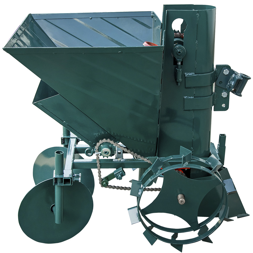 Картофелесажалка для мотоблока однорядная 34 л с бункером для удобрений Буковинка 