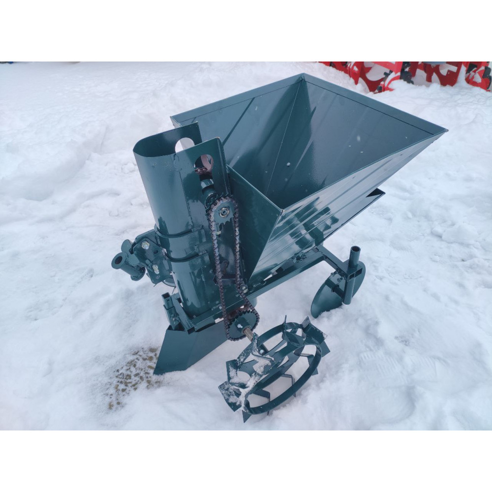 Картофелесажалка для мотоблока однорядная 34 л с бункером для удобрений Буковинка 