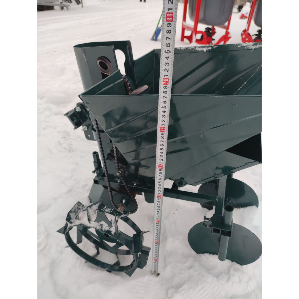 Картофелесажалка для мотоблока однорядная 34 л с бункером для удобрений Буковинка 