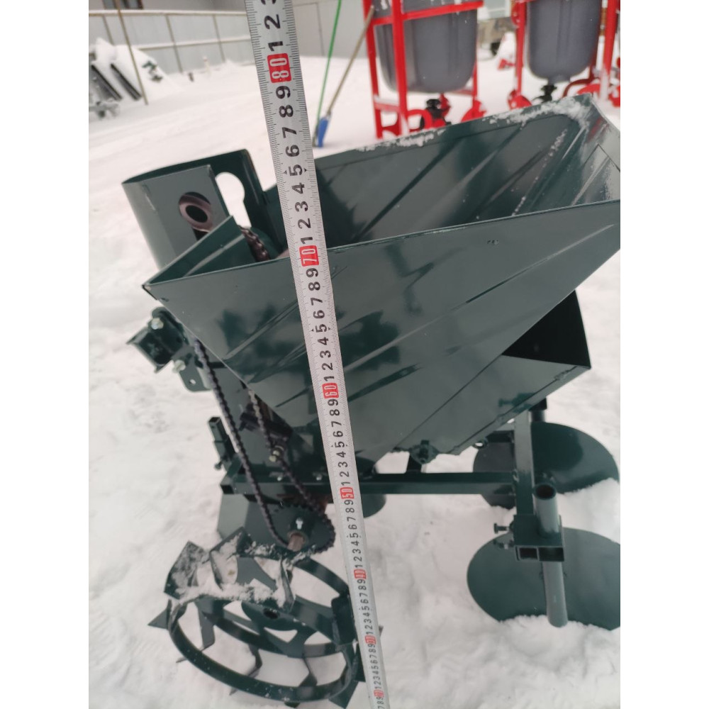 Картофелесажалка для мотоблока однорядная 34 л с бункером для удобрений Буковинка 