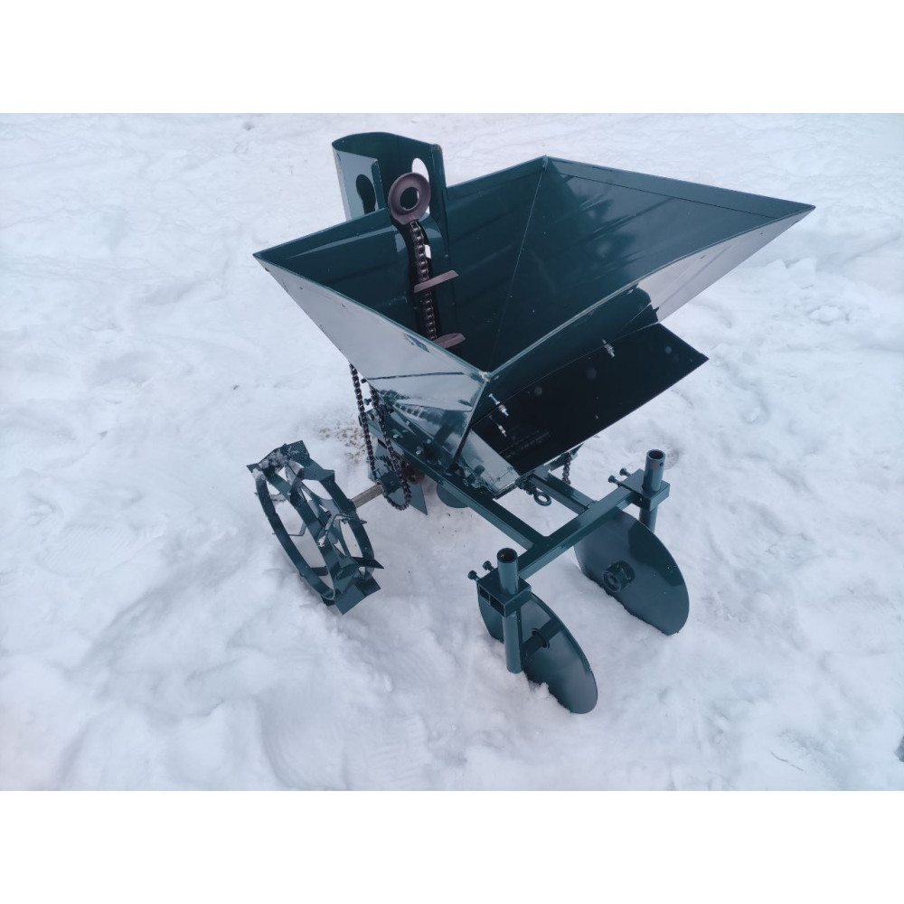 Картофелесажалка для мотоблока однорядная 34 л с бункером для удобрений Буковинка 