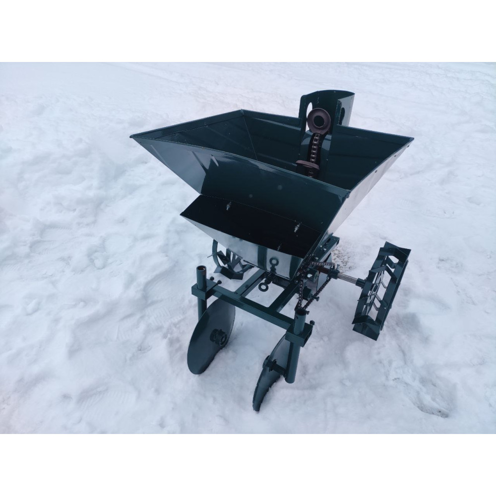 Картофелесажалка для мотоблока однорядная 34 л с бункером для удобрений Буковинка 