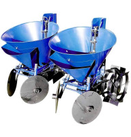 Картоплесаджалка до мототрактора дворядна з бункером для добрив