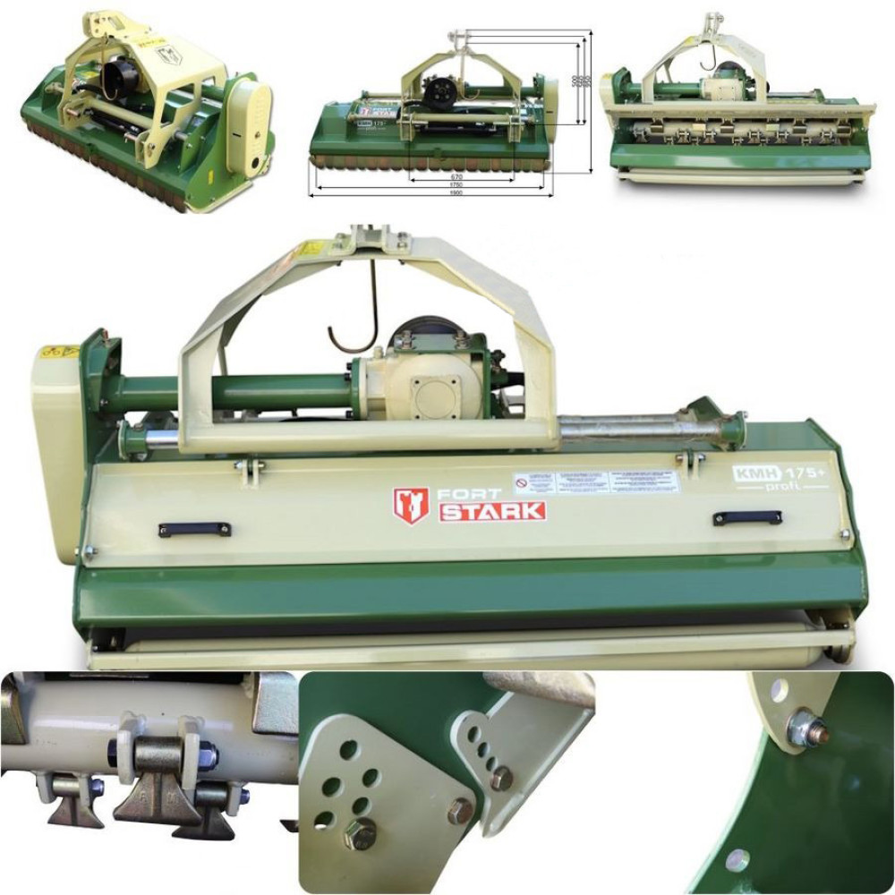 Мульчирователь садовый навесной 1.55 м гидросмещение, откр. крышка Stark KMH 155 + Profi